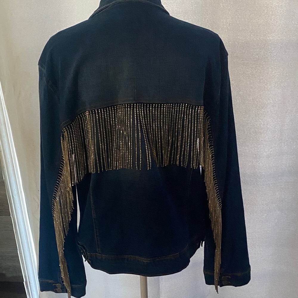 Scully Jean Jacket with rhinestone Fringe